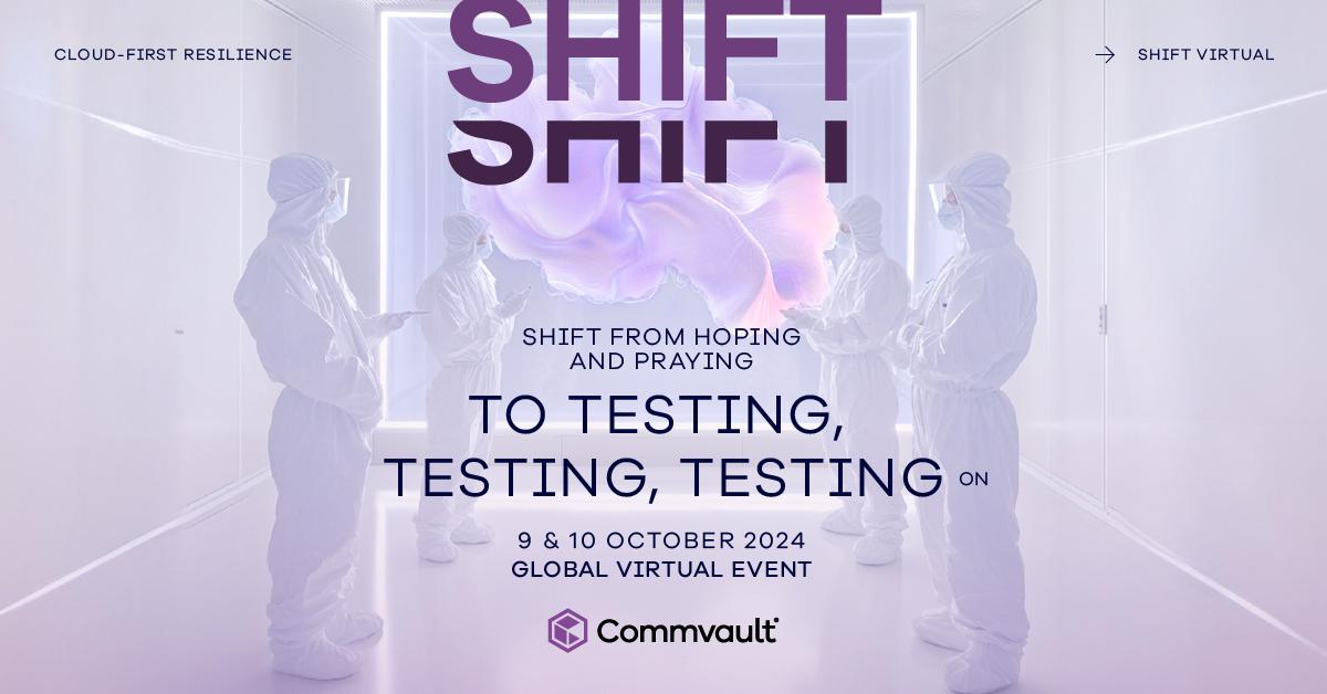 SocialXander's tweet photo. SHIFT your cybersecurity approach from hope to certainty at #CommvaultSHIFT! Learn how comprehensive testing and cleanroom strategies can turn your customers’ cyber fears into resilience. Register today: https://t.co/6k6HzMcp0D

#ContinuousBusiness #CyberResilience https://t.co/1YxDyv8c7c