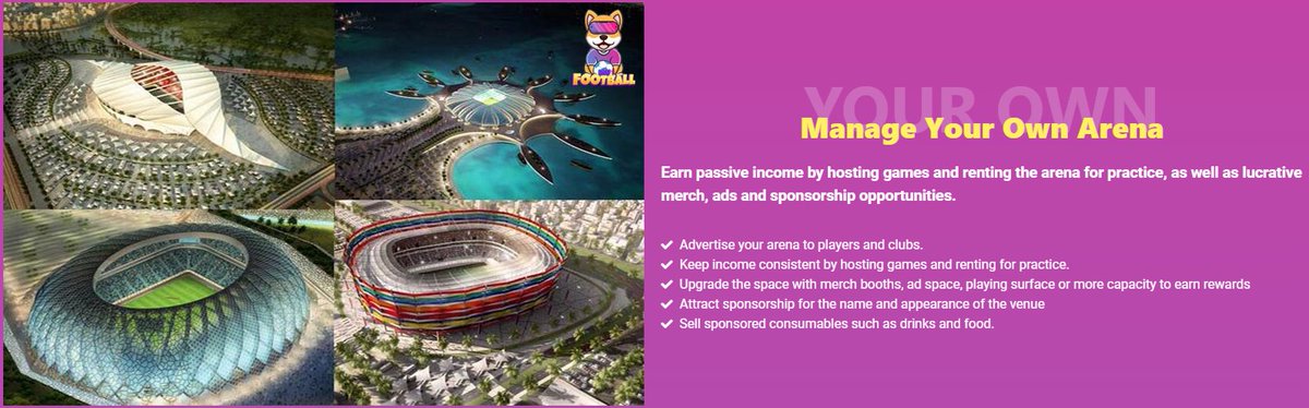 Manage Your Own Arena
Earn passive income by hosting games and renting the arena for practice, as well as lucrative merch, ads and sponsorship opportunities.
$cgpt $gafi $raca $ceek $oggy $jerry $sonic $mist $pvu $okx $dext $pov $noot $dons $wkc $mjng