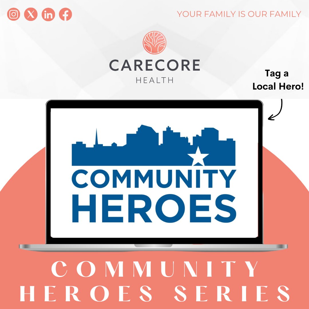 CarecoreH's tweet photo. Tag a Community Hero of the Week! Whether they’re dedicating their time to volunteer work or supporting local projects, these heroes make a difference every day. Nominate your own hero and let’s celebrate those who uplift us all! 🌟✨ #CommunityHeroes #LocalLegends https://t.co/X2OmEhwsNP