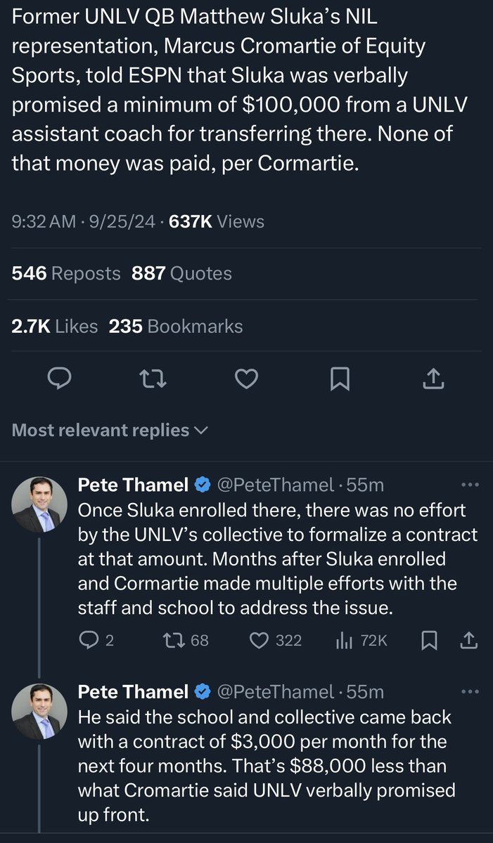 SamHerderFCS's tweet image. Conflicting reports about former Holy Cross QB Matthew Sluka and his decision to leave UNLV

Whichever one ends up being the truth, or even if the truth is somewhere in the middle, the whole situation sucks