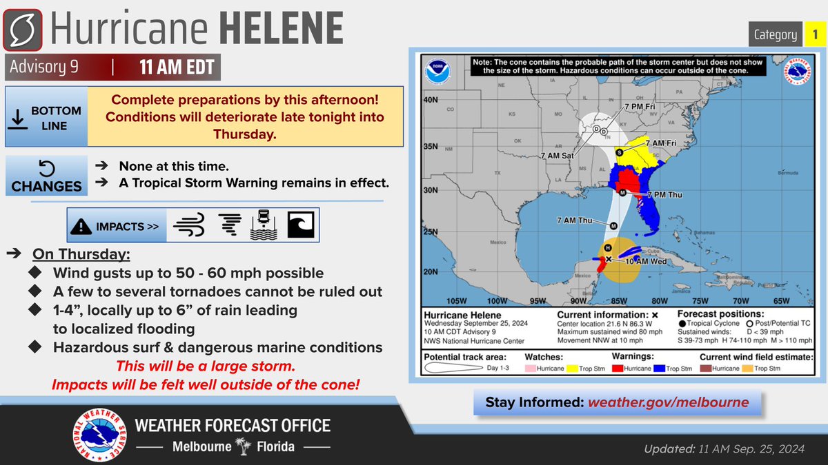MCO's tweet photo. Operational Update – Tropical Storm Helene
Our airport remains open and operational. Inclement weather may lead to delays &amp; cancellations. Please check with your airline for any flight updates. For general airport delays, please visit:https://t.co/498e8no31c. Thank you. https://t.co/T2FLoWKaaZ