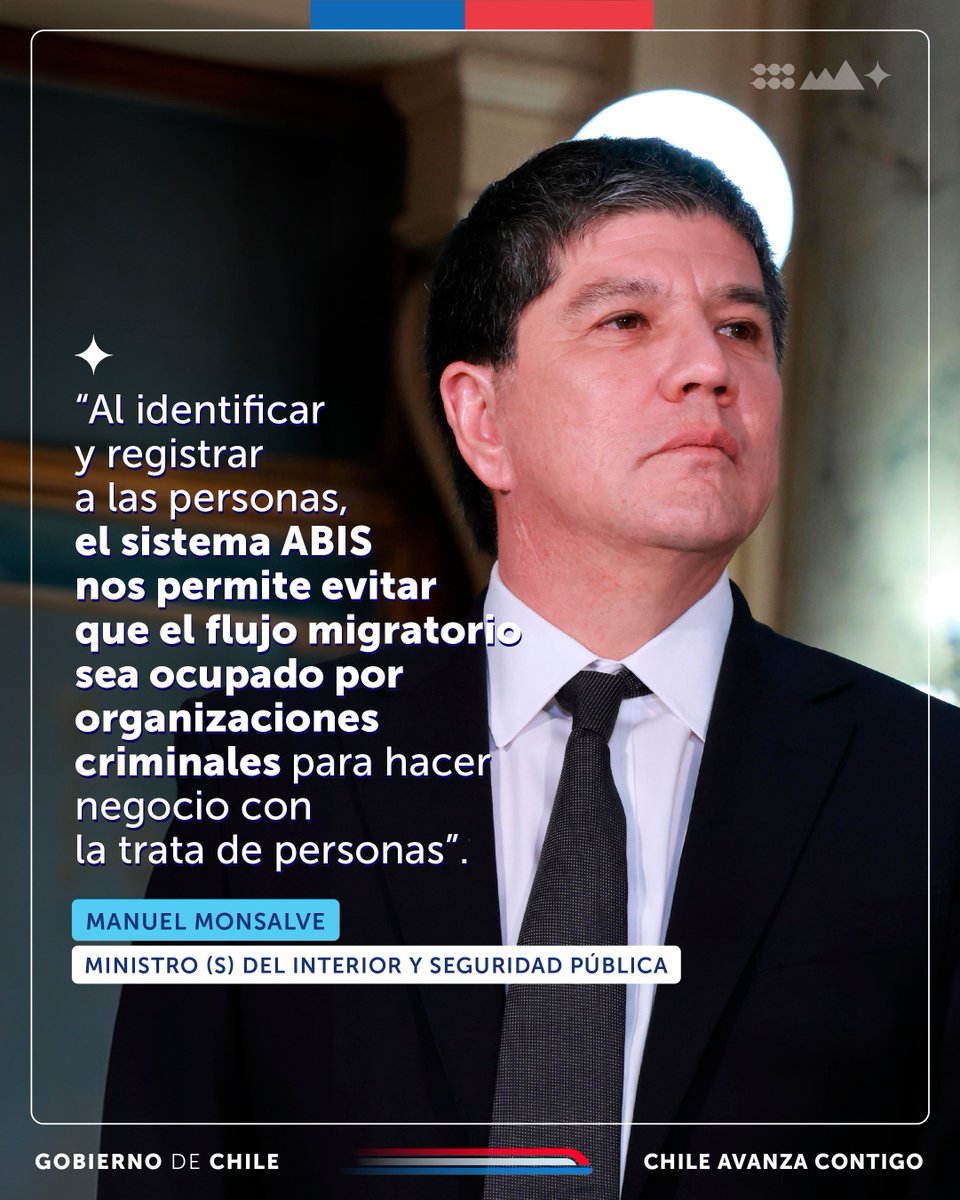 Con el Sistema de Identificación Biométrica estamos dotando al país de herramientas tecnológicas avanzadas en migraciones y criminalidad para dar seguridad a las familias chilenas, posicionándonos a la vanguardia en América Latina 🇨🇱