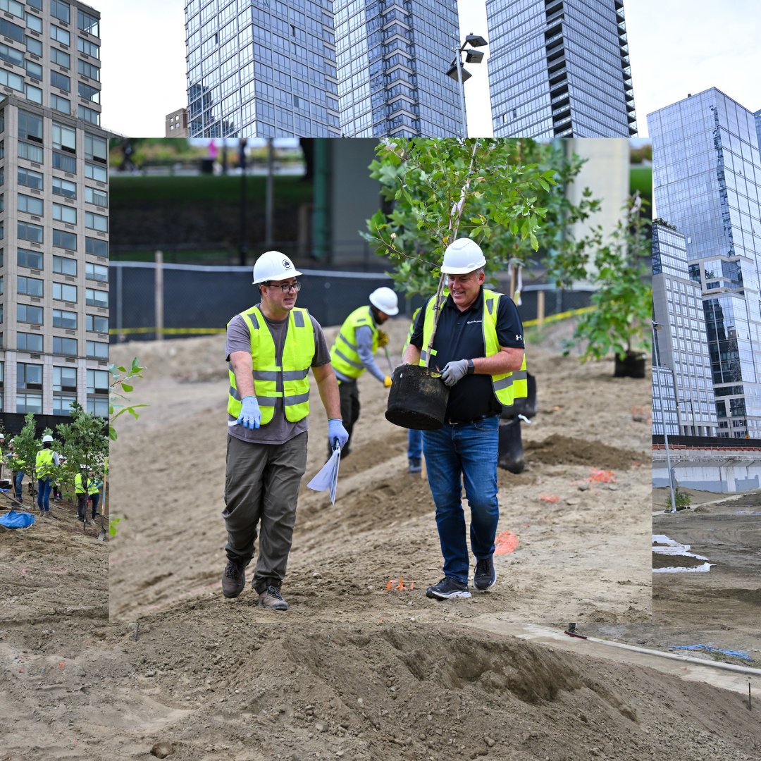 arborday's tweet photo. Concrete jungle? Not if we can help it.

We started #ClimateWeekNYC by planting trees in the heart of Manhattan with our friends at @VerizonGreen 🌱

400 trees are heading to Riverside Park 💪 The trees will provide shade for residents and improve stormwater management in NYC. https://t.co/uc2iAFtmcT