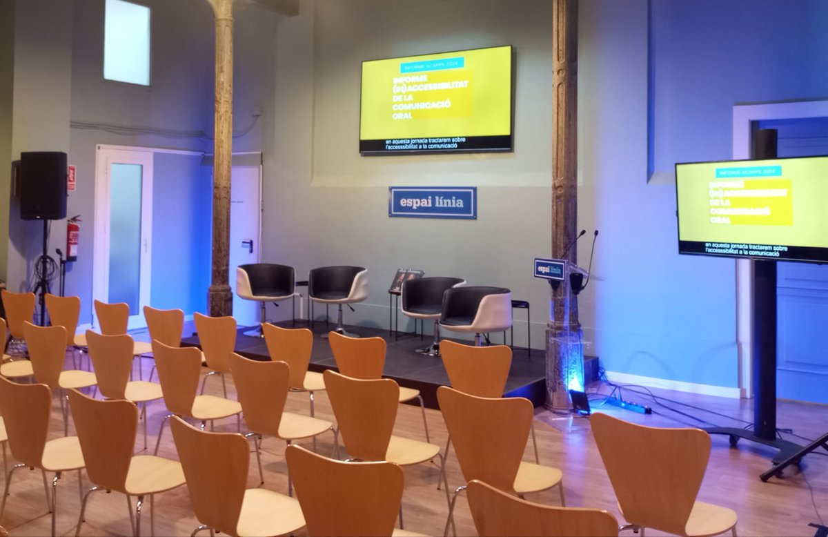 federacioacapps's tweet photo. Tot a punt per iniciar la presentació de l'informe ACAPPS 2024. Actuem en casos reals d'(in)accessibilitat a la comunicació ORAL.
#InformeACAPPS24 #personesambsordesa
#TenimVeu #accessibilitat #drets #inclusió #arainclusió https://t.co/ohQxSimSYv