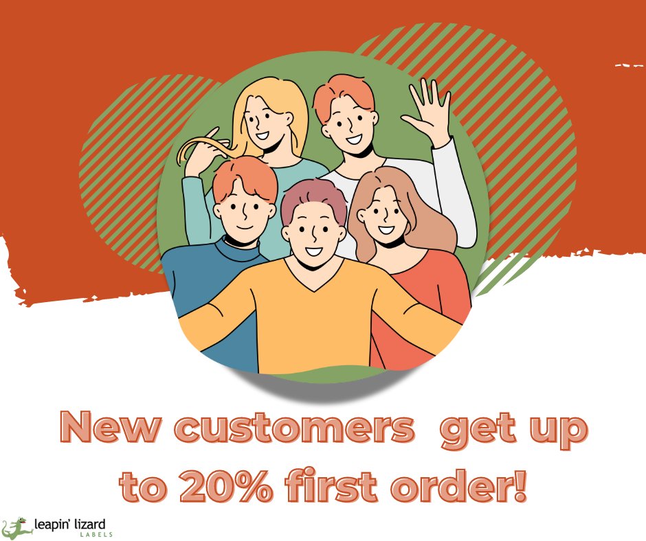 LeapnLizrdLabel's tweet image. 🦎💳 JOIN THE FAMILY | New customers can get up to 20% off their first order. Sign up now! 🔗 hubs.la/Q02Q_Nkv0 #LabelingSolutions #CustomSticker #BusinessLabelDiscounts