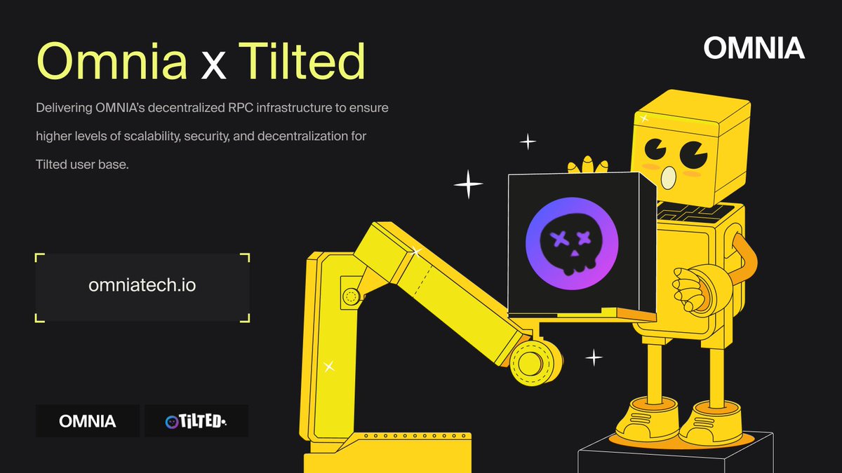 omnia_protocol's tweet photo. OMNIA 🤝 @tiltedxyz 

@tiltedxyz is now utilizing OMNIA’s decentralized RPC infrastructure, ensuring higher levels of scalability, security, and decentralization for its user base.

Read more about this partnership:
🔗https://t.co/VqVk9zH7qR https://t.co/GAk6zGd22f