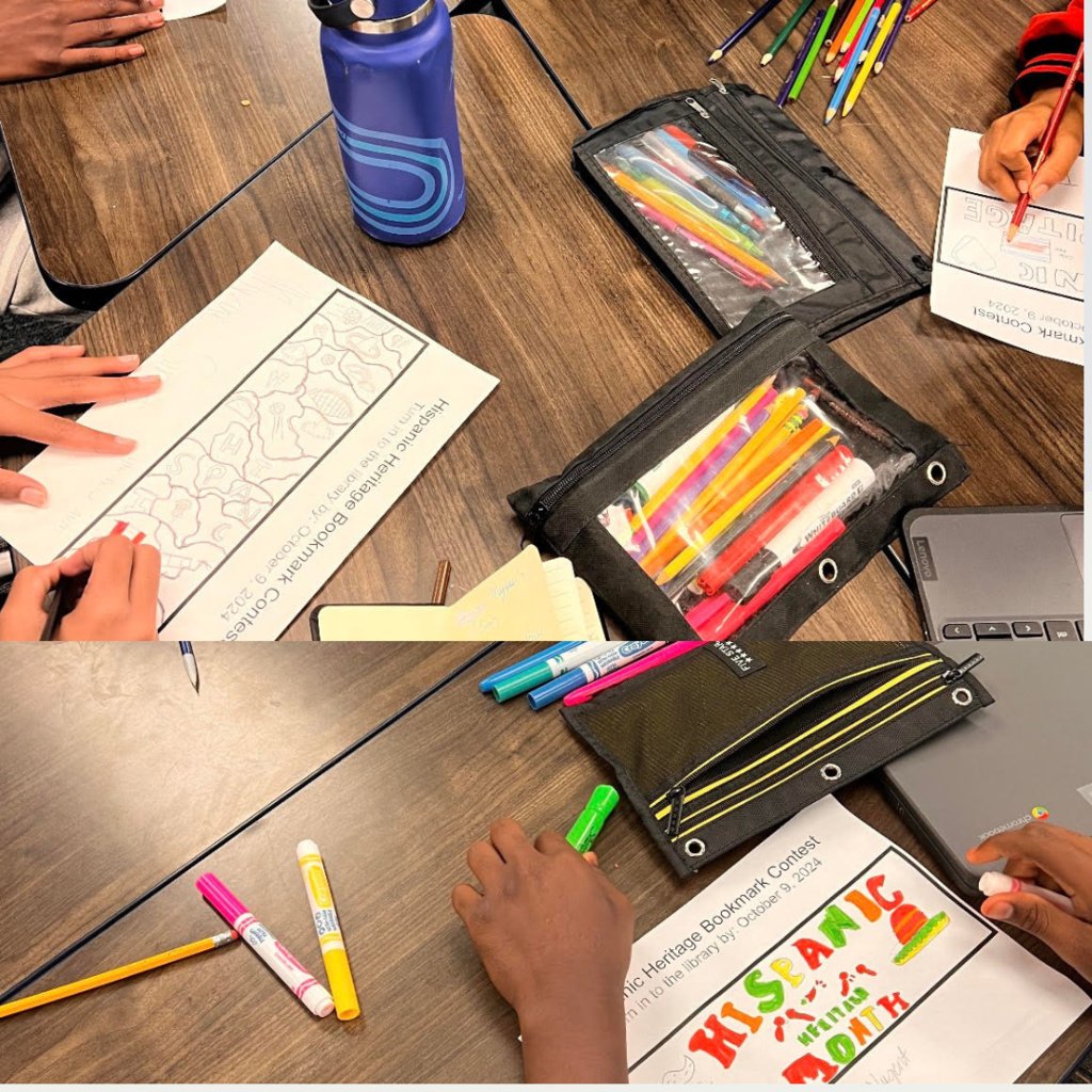 HumbleISD_ARMS's tweet photo. Love seeing @ARMS_AVID embrace cultural diversity by engaging students in meaningful projects like Hispanic Heritage Month Bookmark contest! #DiversityInAction #HispanicHeritageMonth #ARMSProud https://t.co/MXhuw3yNe4