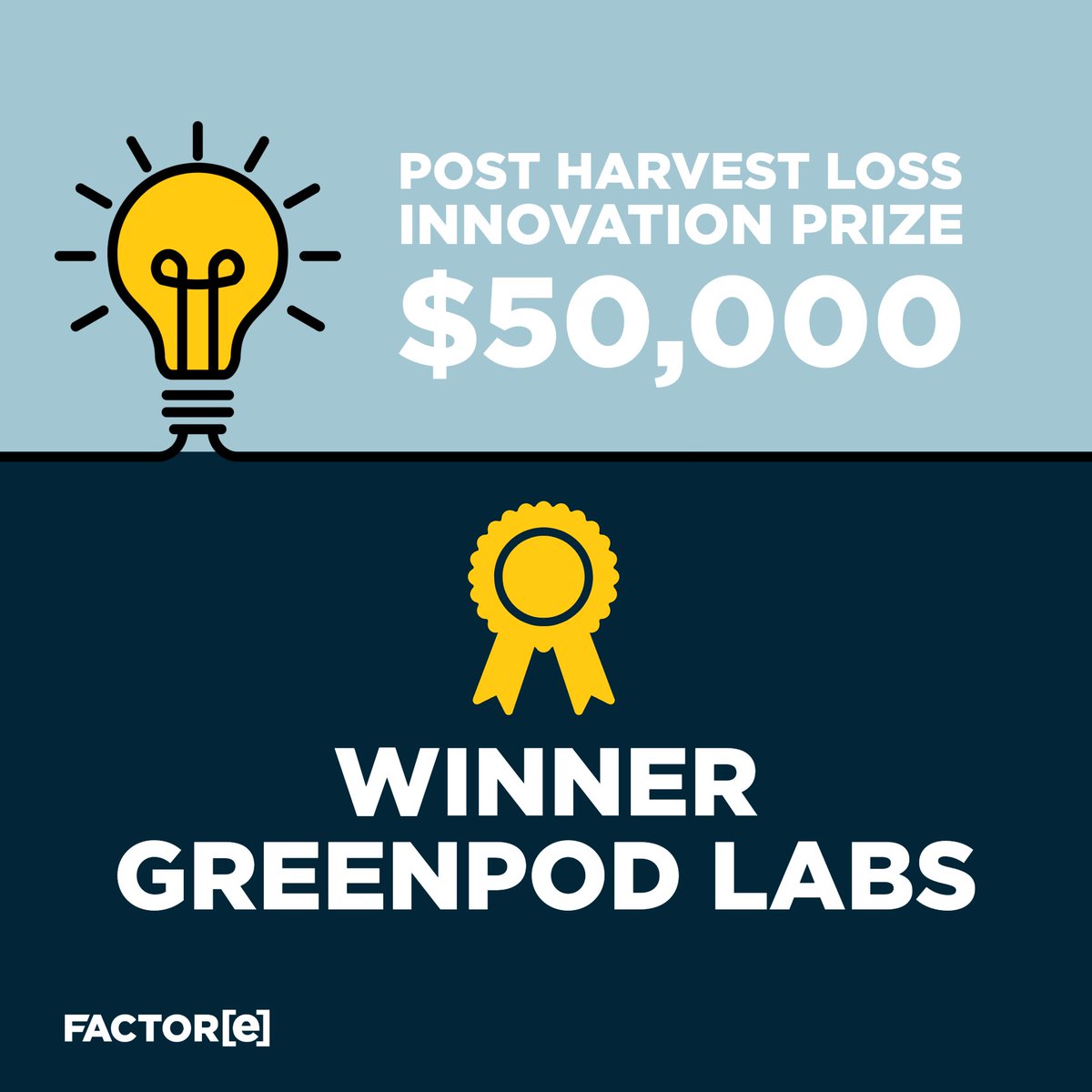 🌟 Award Announcement! 🌟 GreenPod Labs wins $50,000 Post-Harvest Loss Innovation Prize! Their innovative solution activates natural defenses of fruits and vegetables, addressing post-harvest losses.  Congratulations to the GreenPod Labs team!