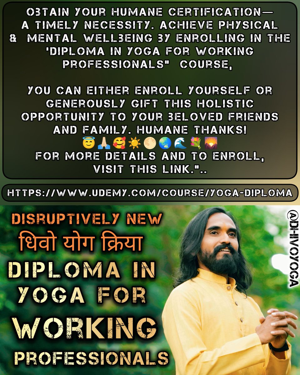 DineshTalekar's tweet photo. Diploma in yoga for working professionals #course #courses #coursera #alison #udemy #teachable #greatlearning #unacademy #graphy #tutorialspoint https://t.co/5hOxK8VVfK