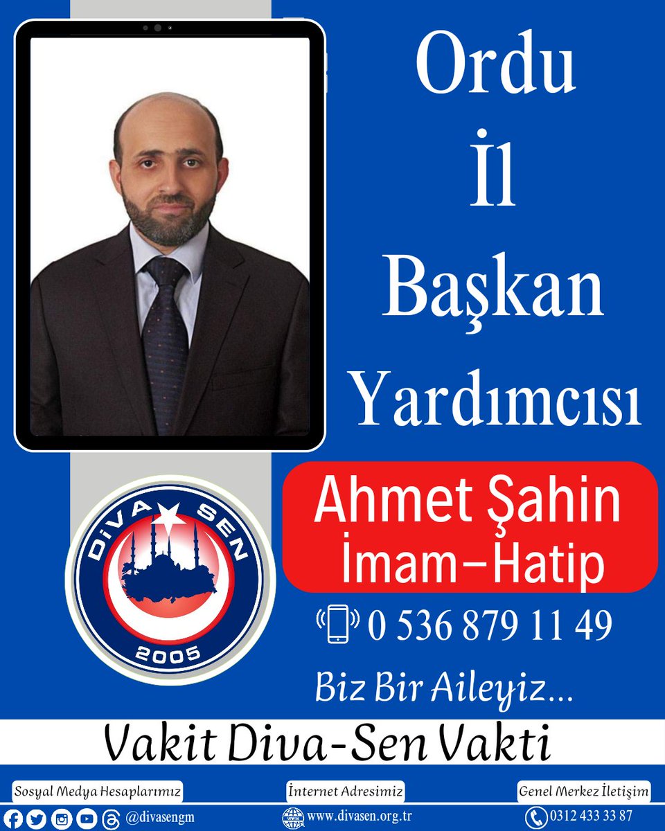 divasengm_'s tweet photo. 💠 Ordu İl Başkanlığımız Hayırlı Olsun 🇹🇷
📌 Ordu İl Başkanlığına Mehmet Aydınhan görevlendirilmiştir.
📌 Mehmet Aydınhan Başkanımıza Ordu İl Başkanlığı görevinde başarılar dileriz.
#BizBirAileyiz #MemurSendika #DiyanetSendika #VakitDivasenVakti #DivasenSendika #Divasen #DivasenOrdu