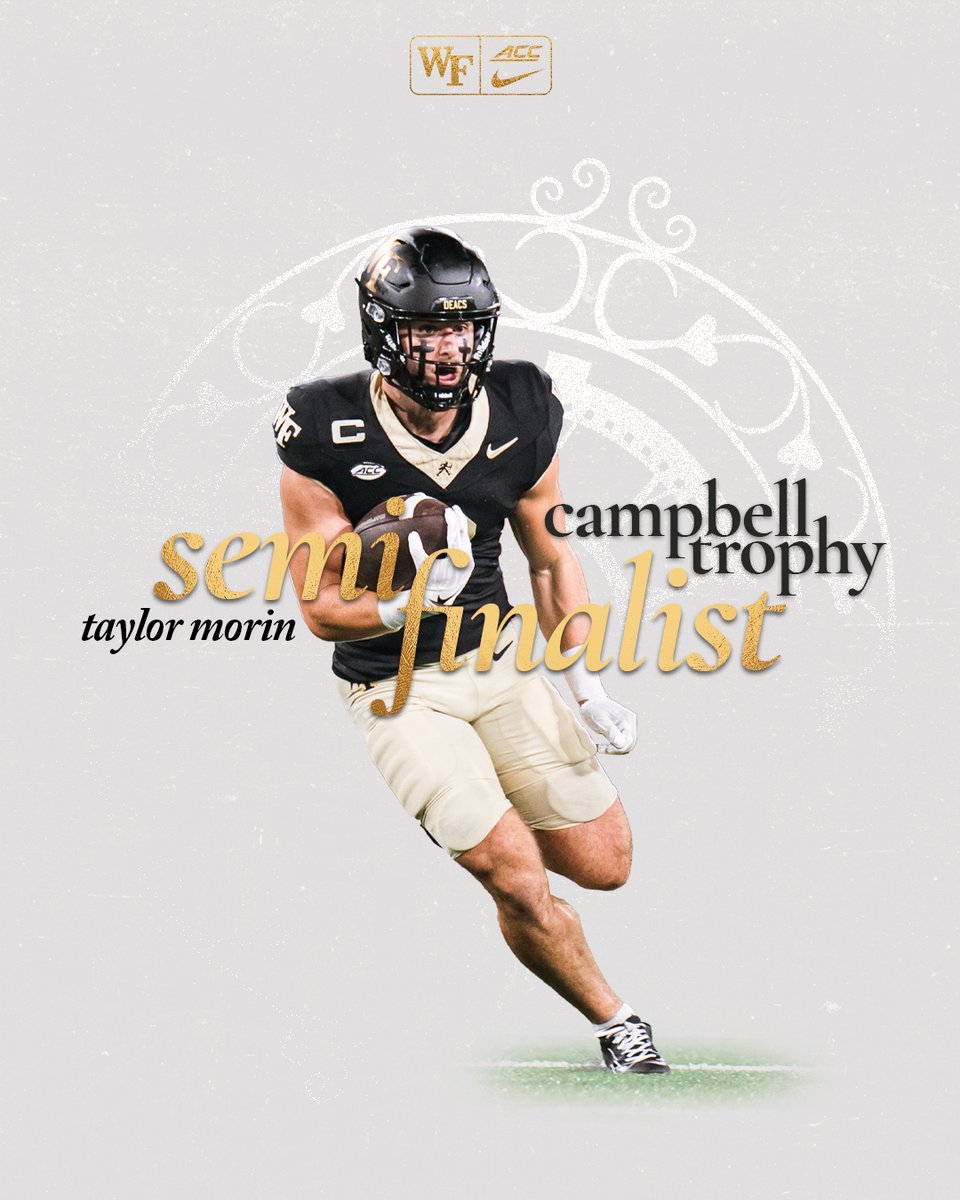 WakeFB's tweet photo. 🏆 Campbell Trophy Semifinalist 🏆

Congrats, @taylormorin20 🎩 https://t.co/grp17ii81t