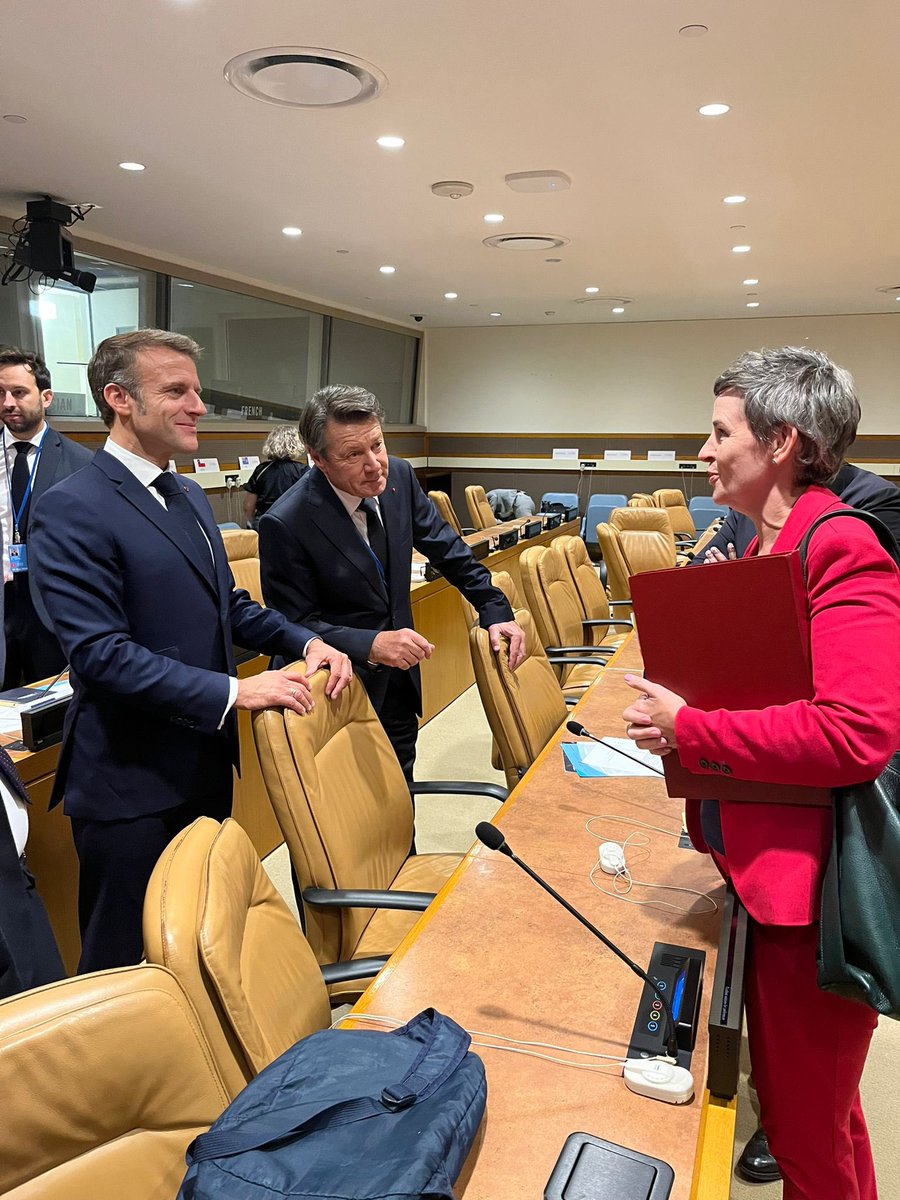 MaryCreagh_'s tweet photo. A privilege to represent @DefraGovUK at the United Nations today &amp; discuss with
French President @EmmanuelMacron our support for a sustainable ocean economy. https://t.co/Eecx2w73HU