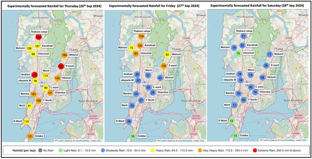 Subimal Ghosh (@subimal_ghosh) on Twitter photo Experimental forecasts from <a href="/ClimateIITB/">Centre for Climate Studies, IIT Bombay</a> <a href="/iitbombay/">IIT Bombay</a> : heavy rain will continue on 26th September and will start reducing from 27th. More details: mumbaiflood.in. Please report waterlogging at the webportal #MumbaiRains Experimental forecasts from <a href="/ClimateIITB/">Centre for Climate Studies, IIT Bombay</a> <a href="/iitbombay/">IIT Bombay</a> : heavy rain will continue on 26th September and will start reducing from 27th. More details: mumbaiflood.in. Please report waterlogging at the webportal #MumbaiRains