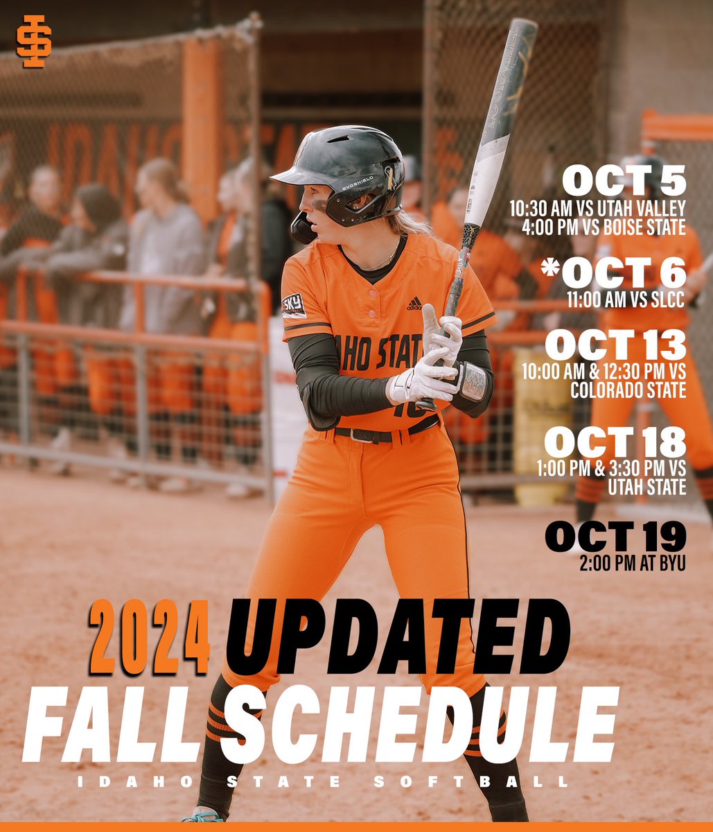 Take a look at our updated fall schedule!🍂

We will see you October 5th at Direct Communications Field at Miller Ranch Stadium for our opener against Utah Valley. 

#RoarTogether