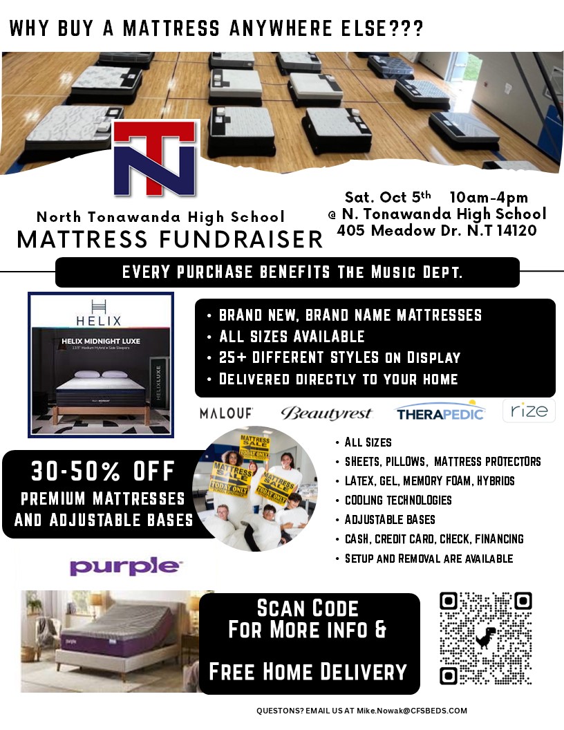 Need to replace a bed in your home? Save &amp; Support the North Tonawanda H.S Fine Arts Dept.