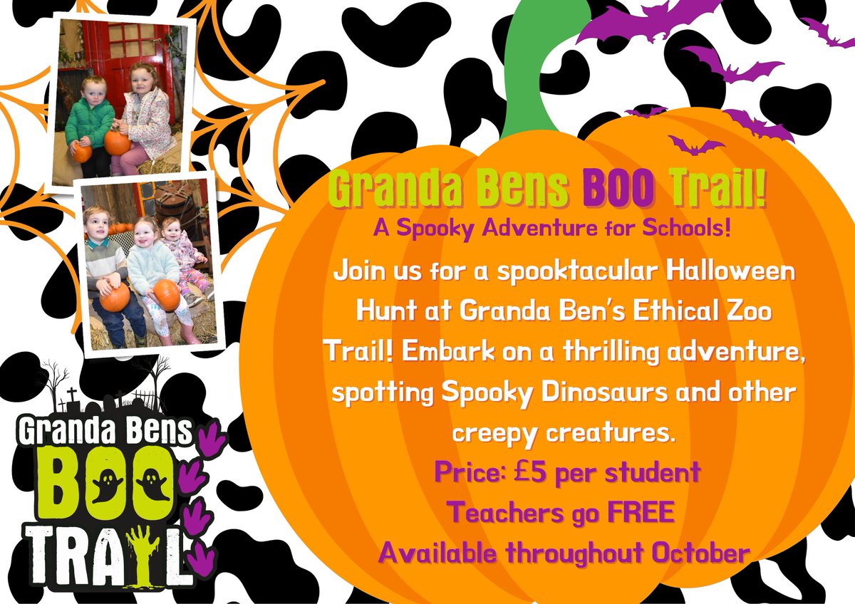 Todds Leap (@toddsleap_com) on Twitter photo Calling all schools!๐ธ๏ธJoin us for a Spooktacular Halloween Hunt at Granda Benโs BOO Trail! ๐ป๐ท๏ธ
๐
Available Throughout October ๐ฐ Price: ยฃ5 per student ๐ฉโ๐ซ Teachers go FREE!
๐ Book your school's spot now - (028) 85567170 | enquiries@toddsleap.com Calling all schools!๐ธ๏ธJoin us for a Spooktacular Halloween Hunt at Granda Benโs BOO Trail! ๐ป๐ท๏ธ
๐
Available Throughout October ๐ฐ Price: ยฃ5 per student ๐ฉโ๐ซ Teachers go FREE!
๐ Book your school's spot now - (028) 85567170 | enquiries@toddsleap.com