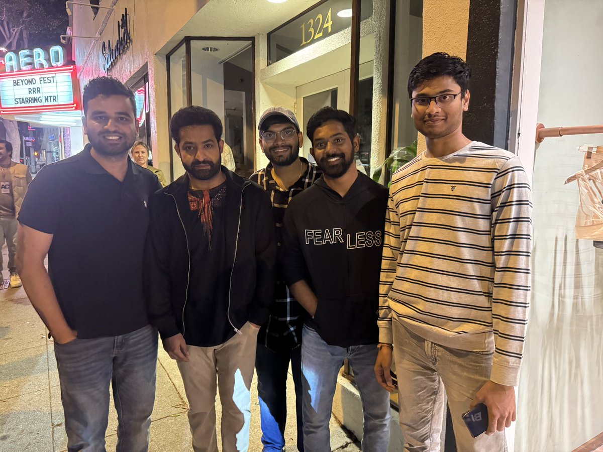 saikumar3959's tweet photo. After two sleepless nights hunting every five star hotels in Beverly Hills, California , finally with @tarak9999 😍😍
#DevaraJatharaaBegins 
#DevaraOnSep27th 
#BeyondFest 
#DevaraCelebrations https://t.co/22kg2Kjty2
