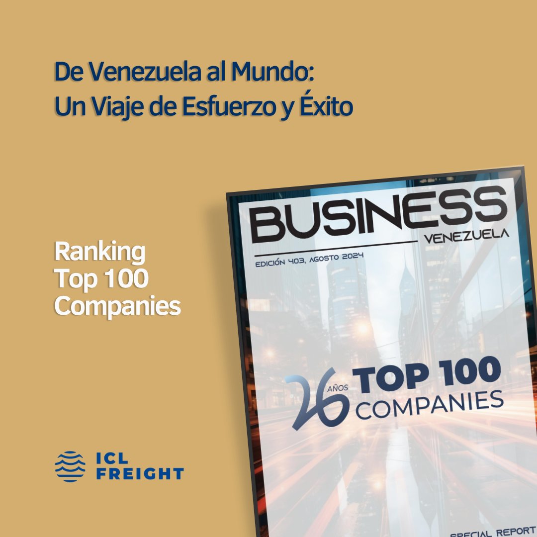 De Venezuela al Mundo 🌍

¡Nos sentimos orgullosos de anunciar que ICL Freight Venezuela ha sido seleccionada entre las 100 empresas más importantes del país según <a href="/VenAmCham/">@VenAmCham</a>! 🎉

¡Gracias a nuestros clientes y aliados por confiar en nosotros!

#ICLFreight #DifferentLogistics