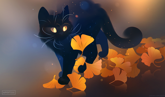 Based on an older artwork "above stars", but with autumn theme! ^_^