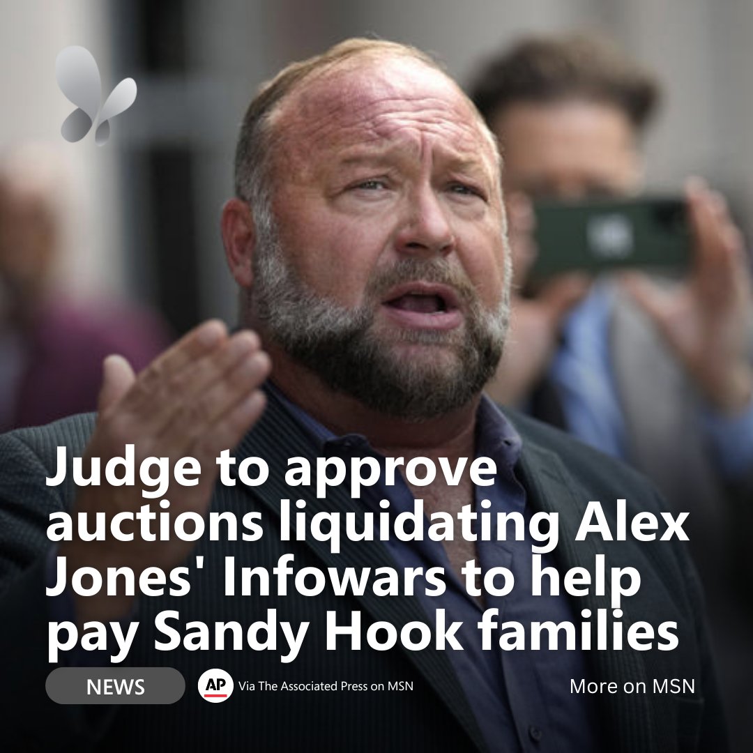 MSN's tweet photo. A federal judge is expected to approve the sale of Alex Jones' Infowars platform and its assets piece by piece in auctions this fall.
Read more the judge's decision: https://t.co/UDTk5tRcyN
#InfowarsAuction #AlexJones #SandyHook https://t.co/uBVfZI1fIZ