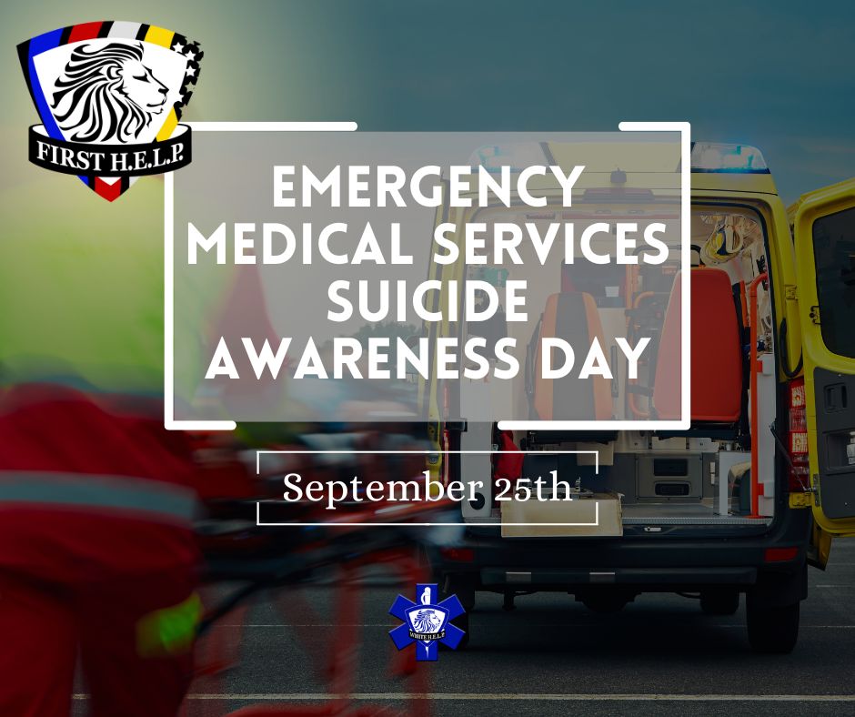 1sthelporg's tweet photo. Today is National Emergency Medical Services Suicide Awareness Day.
https://t.co/e9l2BRua6p
#FirstHELP #FirstResponders #SuicideAwarenss https://t.co/mV2I0XsTVn