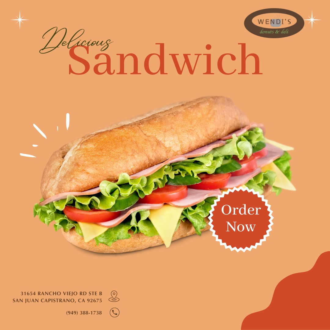 wendis_donuts's tweet photo. Hungry for a sandwich that'll blow your mind? Wendi's has the perfect bite waiting for you. Our sandwiches are packed with flavor, fresh ingredients, and a whole lot of love.
.
.
#Wendis #Sandwiches #Lunch #Dinner #Foodie #SanJuanCapistrano #California https://t.co/eWmQAxUHtx