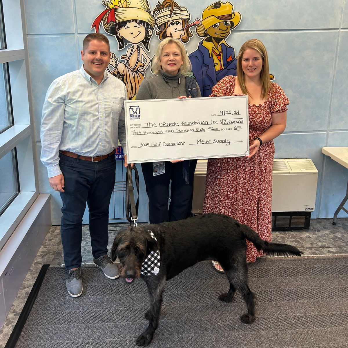 Thanks to our incredible Vendor Reception and Golf Tournament attendees, we're thrilled to announce a donation of $2,260 to The Upstate Foundation! 🎉💙⛳️