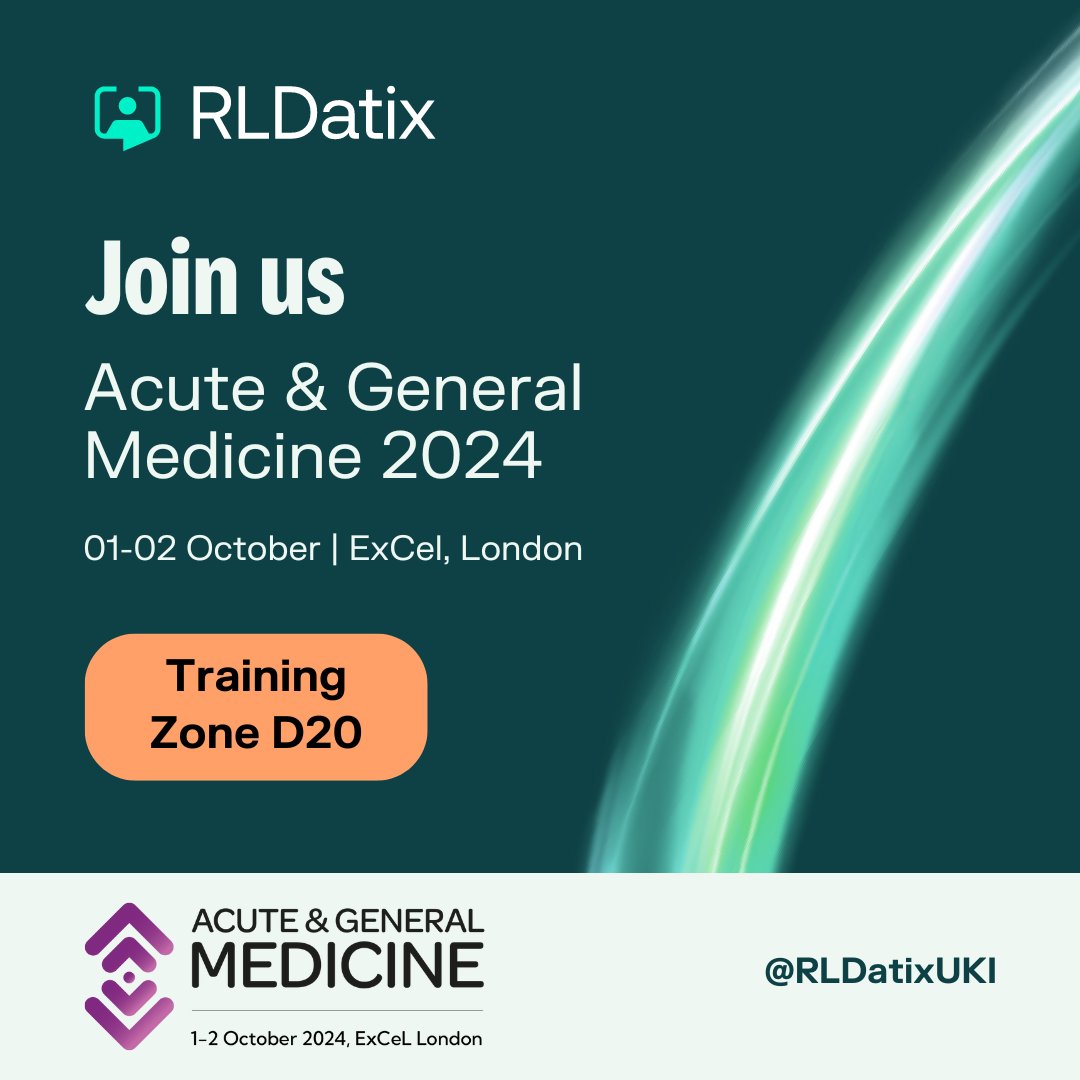 RLDatix UK & Ireland (@rldatixuki) on Twitter photo We’re pleased to be supporting #AGM24 & looking forward to meeting consultants and doctors involved in emergency and acute medicine. Meet us in training zone D20 to hear how we are making medical workforce technology work for safer patient care.
👉 …ted-healthcare-operations.rldatix.com/acute-and-gene… We’re pleased to be supporting #AGM24 & looking forward to meeting consultants and doctors involved in emergency and acute medicine. Meet us in training zone D20 to hear how we are making medical workforce technology work for safer patient care.
👉 …ted-healthcare-operations.rldatix.com/acute-and-gene…