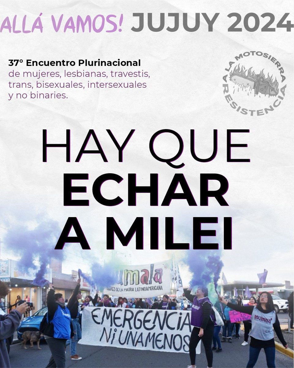 LibresDelSurSF's tweet photo. 📣 Las #Mumala asistiremos al 37° #encuentroplurinacionaldemujeres #Jujuy2024
✊ Estamos en #Emergencia, sin recursos, y lo más importante frente a un presidente inexistente que no ve, no escucha, ni le interesa detener los #femicidios.
#HayQueEcharlo a #Milei https://t.co/Zzf8XAEmuu