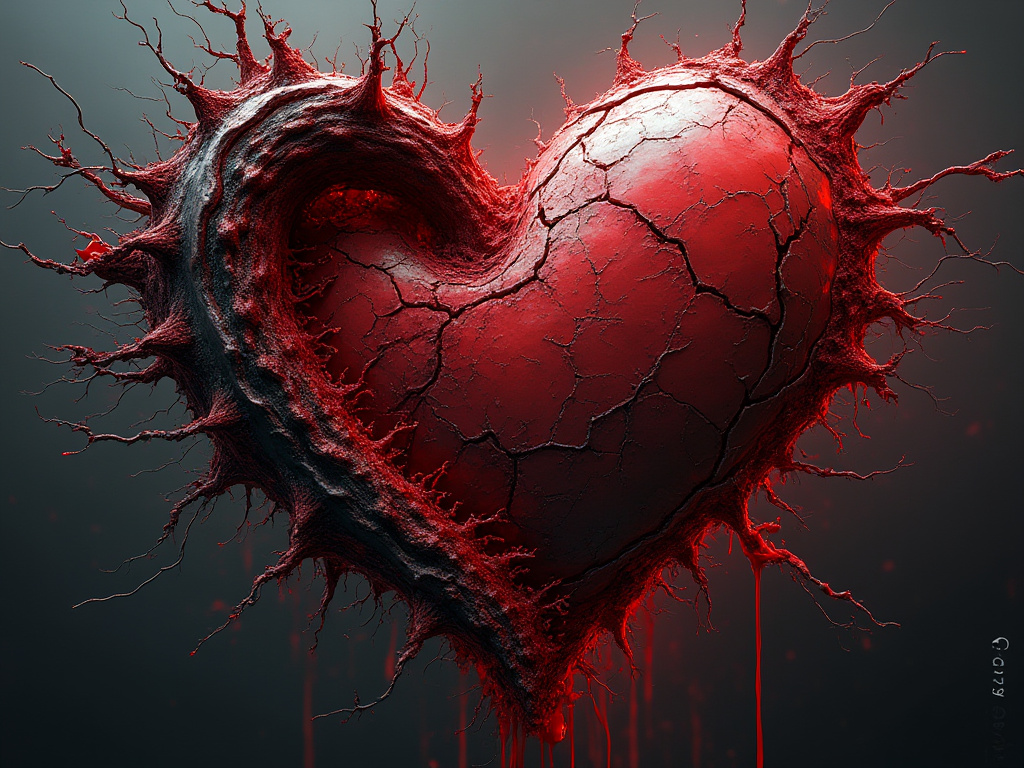 dainiusex7's tweet photo. QT your Bleeding Heart art
"Crimson Despair: The Heart That Won’t Quit"
#BleedingSoul #EndlessHeartache #AIart #AIArtwork https://t.co/9m6LSzljDL