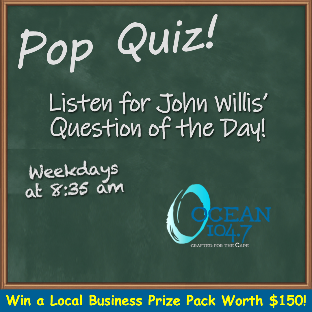 Tune in on weekdays at 8:35AM to play the #PopQuiz with John Willis for your chance to win a Local Business prize pack worth $150!
ocean1047.com/play-the-pop-q…