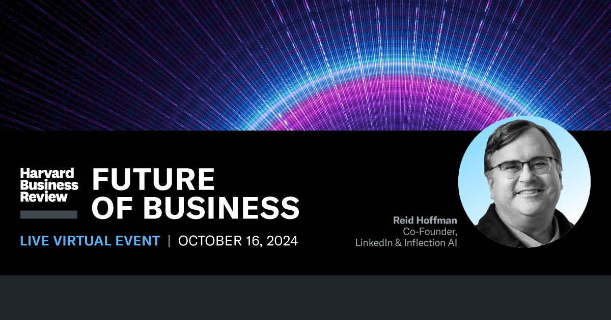 Have you reserved your ticket to HBR’s Future of Business 2024 virtual conference yet? This is your chance to be at the forefront of new thinking on AI and other top-of-mind issues. Join us Wednesday, October 16. Register today.   
s.hbr.org/4c593aW