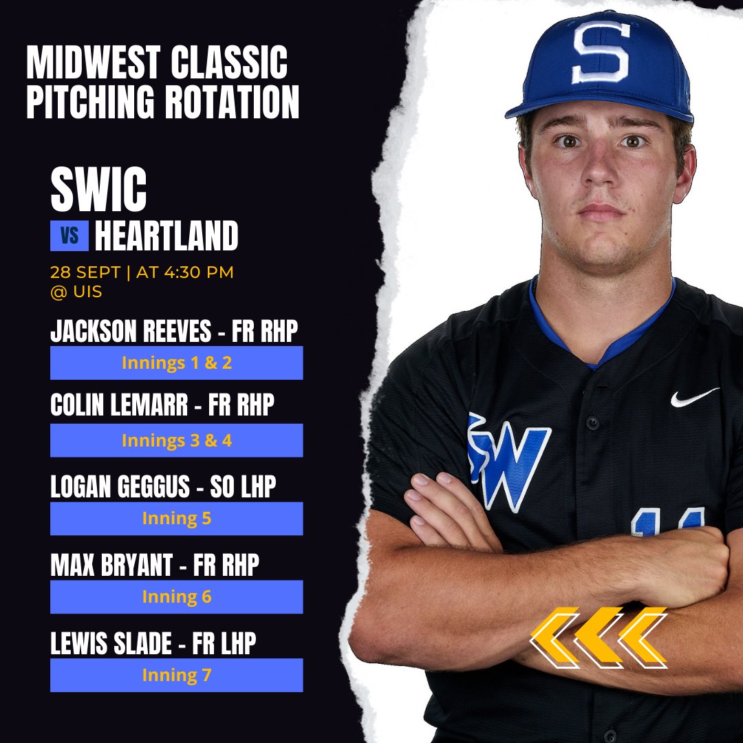 🚨🚨Pitching Rotations for <a href="/MidwestClassic/">Midwest Fall Classic</a> 🚨🚨

Saturday, September 28th 📆 
12:30 &amp; 4:30pm ⏰ 
Springfield, Illinois 📍