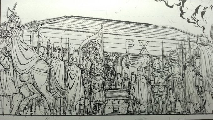 ペン入れ終わらない。寝る。 