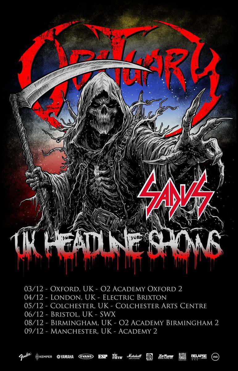 As if I didn’t love those Florida swamp boys <a href="/obituarytheband/">Obituary</a> enough already… coming back again and bringing SADUS with them?!?! One hell of an early Christmas present! Tickets well and truly purchased! 🤘🙂‍↕️