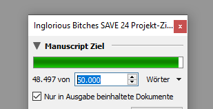Doppelmond's tweet photo. 50.000 Wörter war mein Ziel. Könnte ne Punktlandung werden. 😂
#IngloriousBitches #Autorenleben https://t.co/DuXvjcLiCs