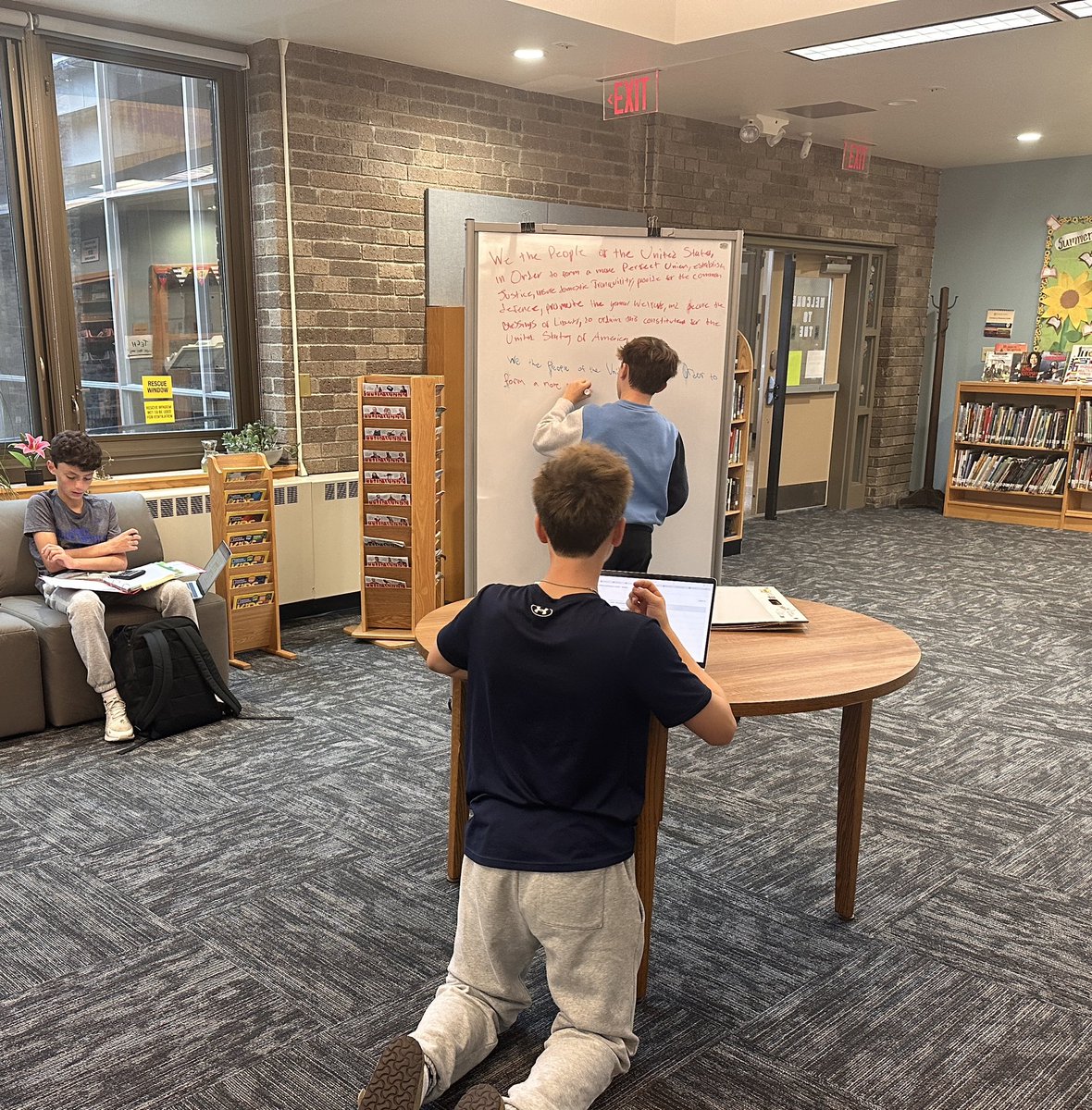 rebell_library's tweet photo. Our first day of Flex Time for students in the library was a success🎉 we checked out some books and observed some amazing student collaborations. https://t.co/dt8FBxnYN5
