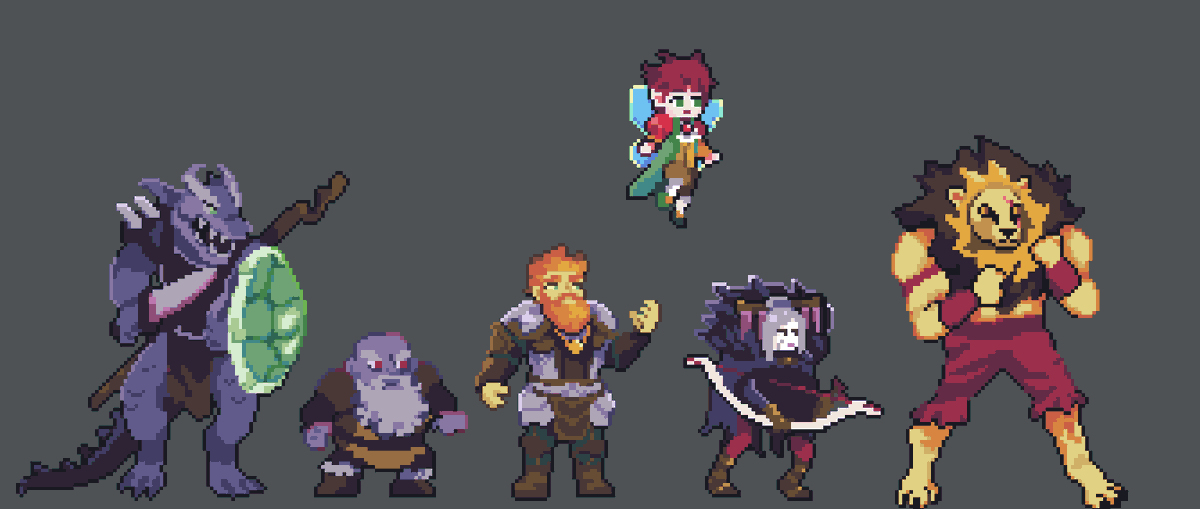 Did some pixel art of our dnd group (that is probably gonna die next session)
#pixelart #ドット絵