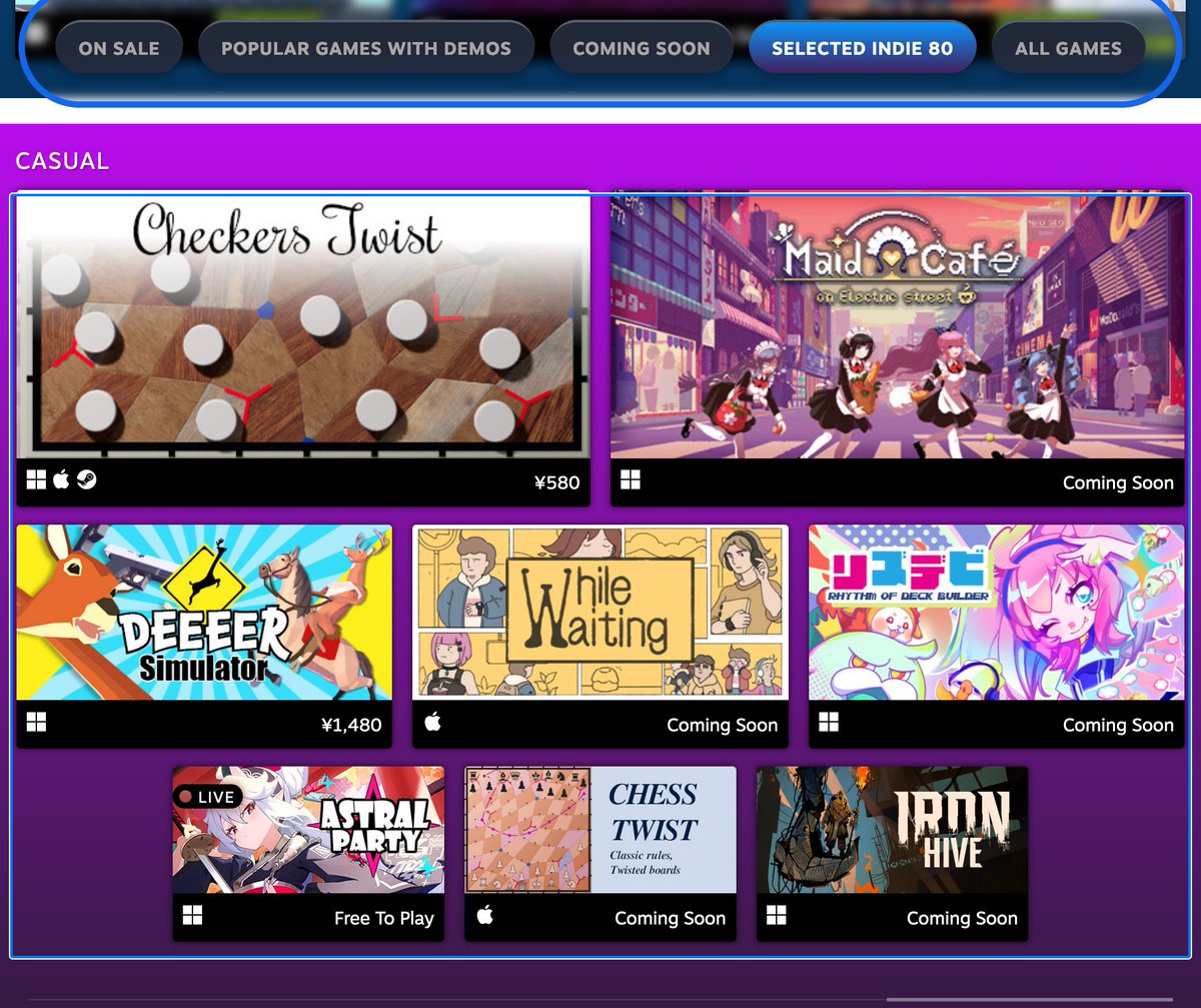 fradingue's tweet photo. Just realised that all my 3 games ( Chess Twist + Checkers Twist + Minesweeper Twist ) are shown on @tokyo_game_show steam page. Not only that, but they're in multiple tags/categories 🙏 https://t.co/x8bXSZDGGx - We installed the stands today, so many other cool games to try. https://t.co/dLZXKUzHyb