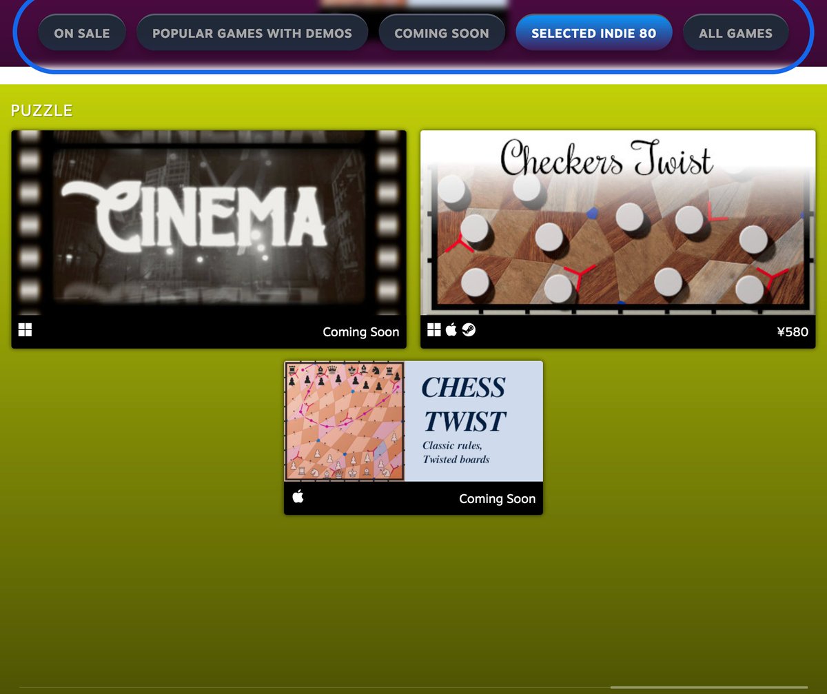 fradingue's tweet photo. Just realised that all my 3 games ( Chess Twist + Checkers Twist + Minesweeper Twist ) are shown on @tokyo_game_show steam page. Not only that, but they're in multiple tags/categories 🙏 https://t.co/x8bXSZDGGx - We installed the stands today, so many other cool games to try. https://t.co/dLZXKUzHyb