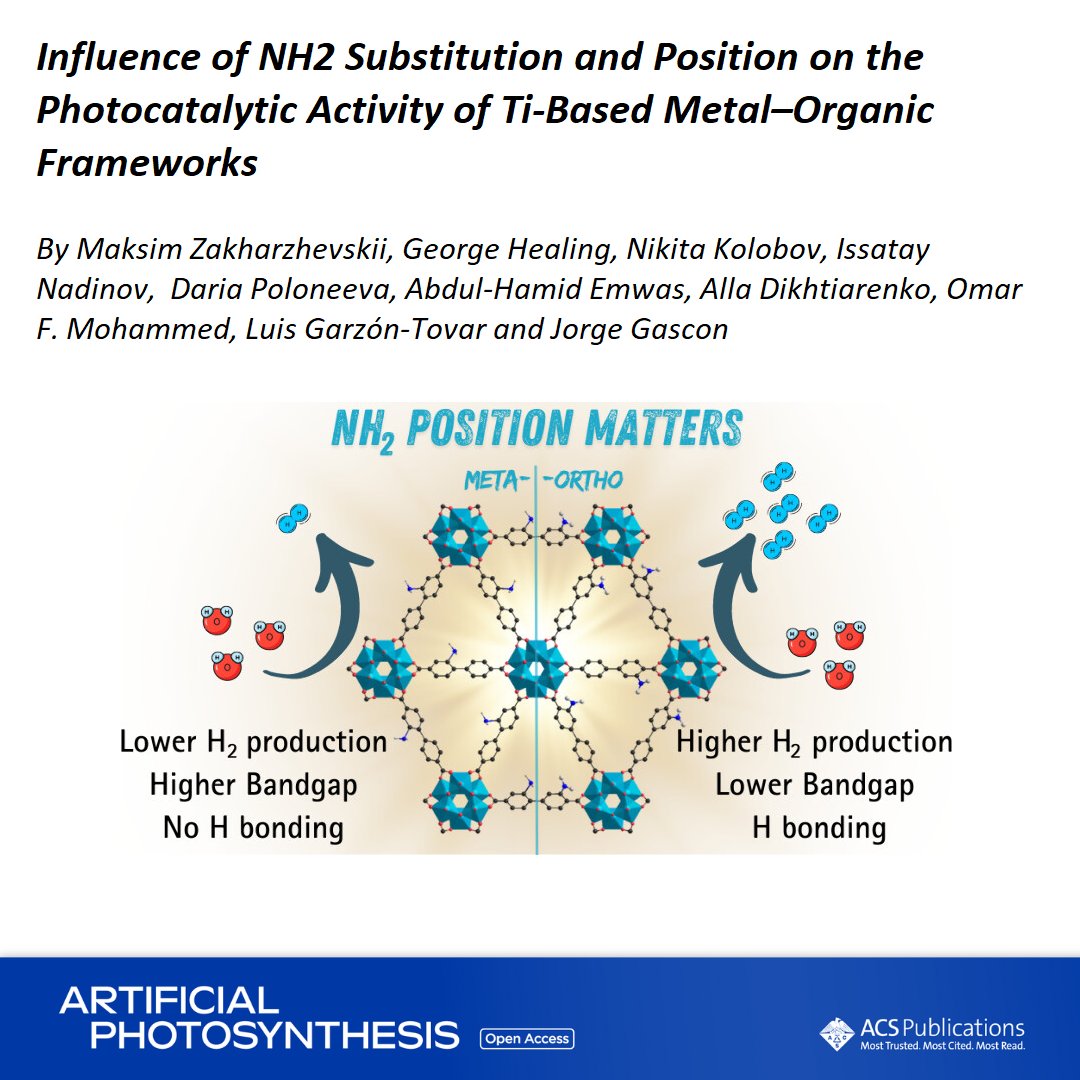 ACS Catalysis (@acscatalysis) on Twitter photo Influence of NH2 Substitution and Position on the Photocatalytic Activity of Ti-Based Metal–Organic Frameworks #MOF
By Luis Garzón-Tovar, Jorge Gascon et al <a href="/jorgascon/">Jorge Gascon</a> <a href="/KAUST_News/">KAUST</a> <a href="/KCCkaust/">KAUST CATALYSIS CENTER (KCC)</a>
Open access in Artificial Photosynthesis 👉 go.acs.org/aZA Influence of NH2 Substitution and Position on the Photocatalytic Activity of Ti-Based Metal–Organic Frameworks #MOF
By Luis Garzón-Tovar, Jorge Gascon et al <a href="/jorgascon/">Jorge Gascon</a> <a href="/KAUST_News/">KAUST</a> <a href="/KCCkaust/">KAUST CATALYSIS CENTER (KCC)</a>
Open access in Artificial Photosynthesis 👉 go.acs.org/aZA