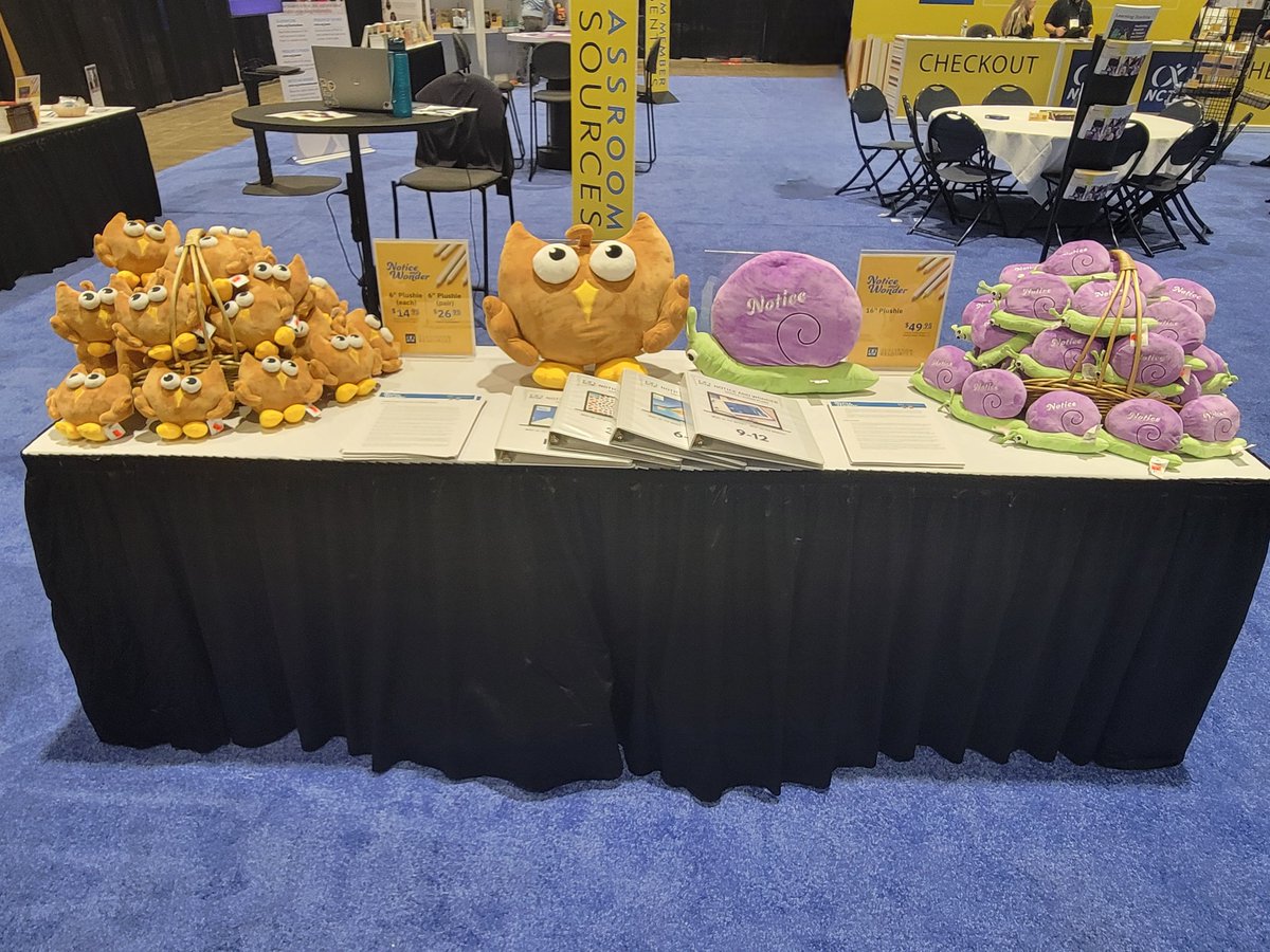 NCTMResources's tweet image. Make sure to stop by NCTM Central to purchase a set of plushies and learn more about how to engage your students with Notice and Wonder routines in the classroom!

#noticeandwonder #NCTMCHI24 #mathroutines #nctmcentral
