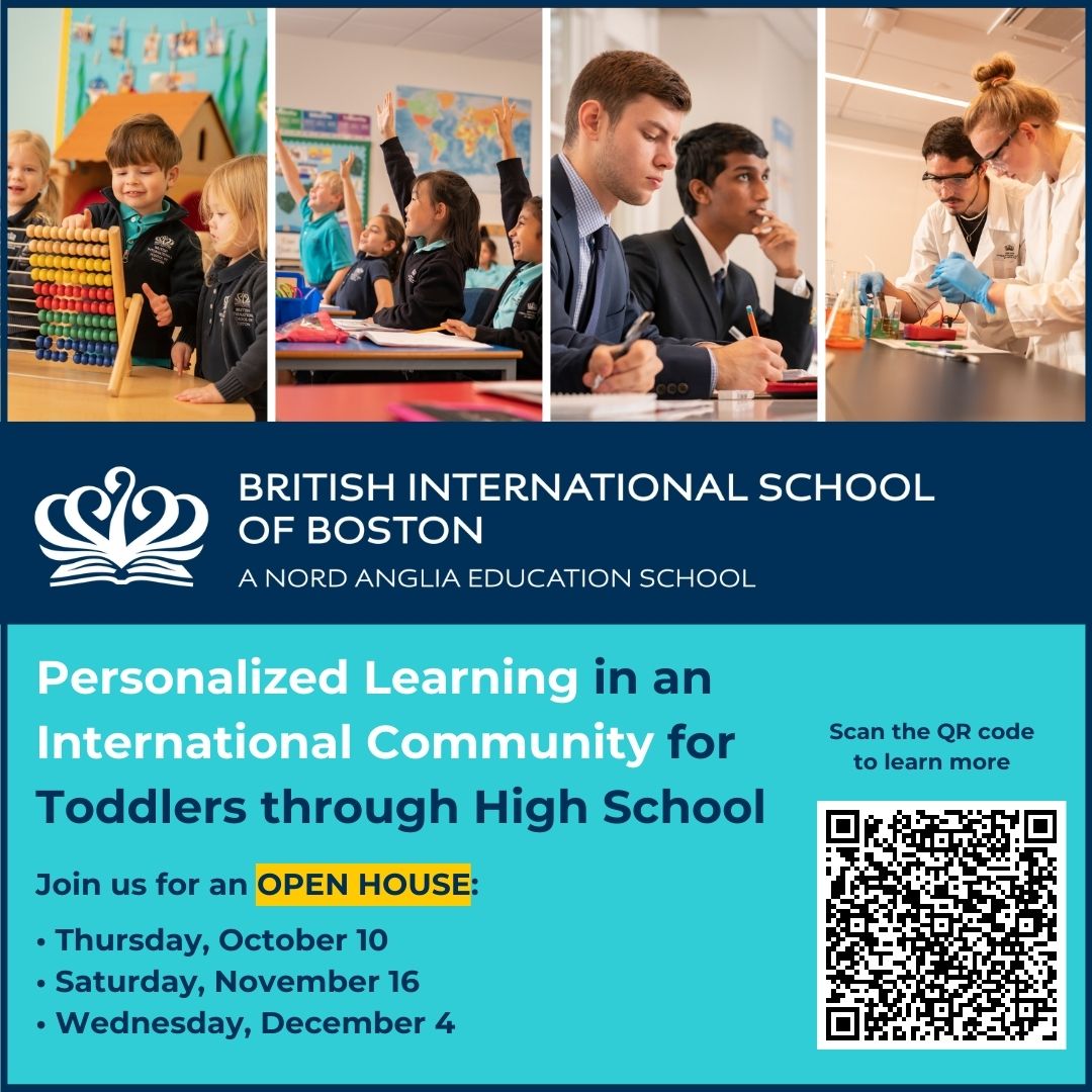 BISB_School's tweet image. Join the British International School of Boston for an Open House! Meet our exceptional teachers, explore our campus, and discover the #BISB difference. ow.ly/3OJE50Tvt41
#independentschool #bostonfamilies #CreateYourFuture #EducationExcellence #FutureLeaders #openhouse