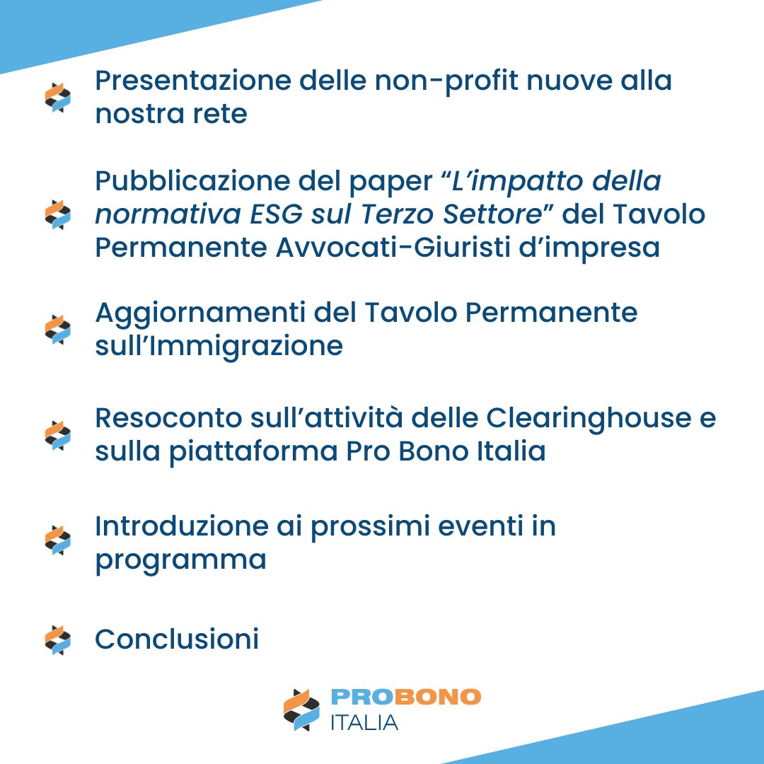 👉 Ti aspettiamo tra una settimana alla 51a 𝙄𝙩𝙖𝙡𝙞𝙖𝙣 𝙋𝙧𝙤 𝘽𝙤𝙣𝙤 𝙍𝙤𝙪𝙣𝙙𝙩𝙖𝙗𝙡𝙚!
Sono molti i punti che affronteremo il 2 ottobre a Roma presso <a href="/ClearyGottlieb/">Cleary Gottlieb</a>, in piazza di Spagna 15.
Scopri l'agenda sul sito e iscriviTi gratuitamente:
➡️ probonoitalia.org/it/51a-italian…