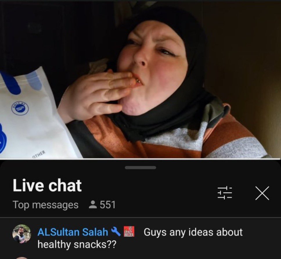 fupalympics's tweet photo. I’m sorry, but Salah desperately asking chat for healthy snack ideas while Chantal stuffs her face is taking me OUT like this would almost be sad if it weren’t so goddamn funny 😭🤣 #FoodieBeauty https://t.co/yvG5puXSNq