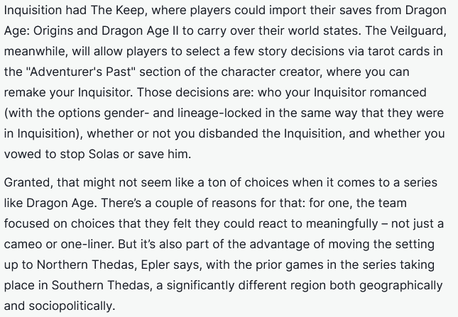 GhilDirthalen's tweet photo. New IGN article on the Keep choices for Veilguard https://t.co/1WrqZfZuWU