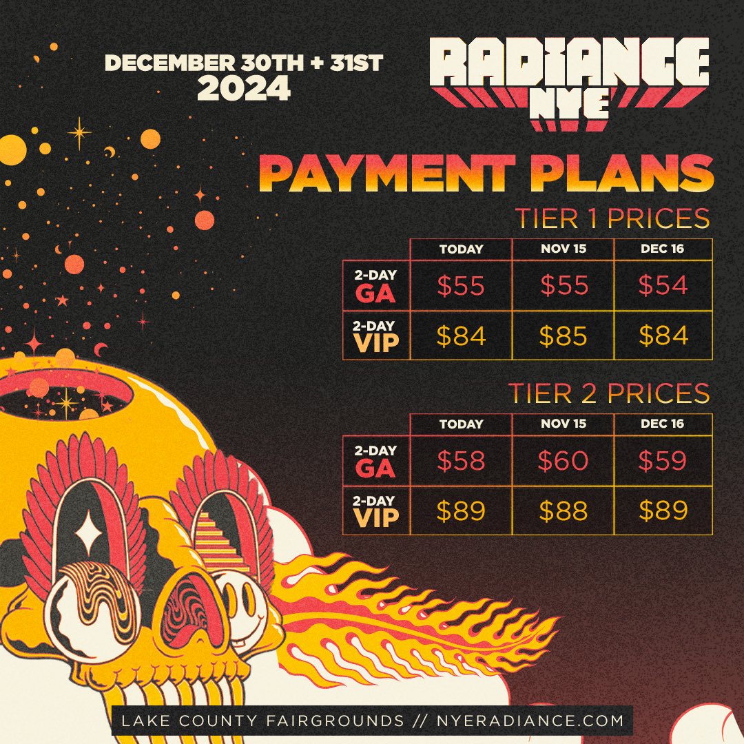 RadianceNye's tweet photo. PRESALE HAS BEGUN &amp; THE GENERAL ON SALE STARTS AT 12 PM! JOIN US FOR THE FINAL 2 NIGHTS OF 2024. LET'S GO OUT WITH A BANG 💥🥳

JOIN US → https://t.co/zqCPxU79MY https://t.co/crZHO7sW0L