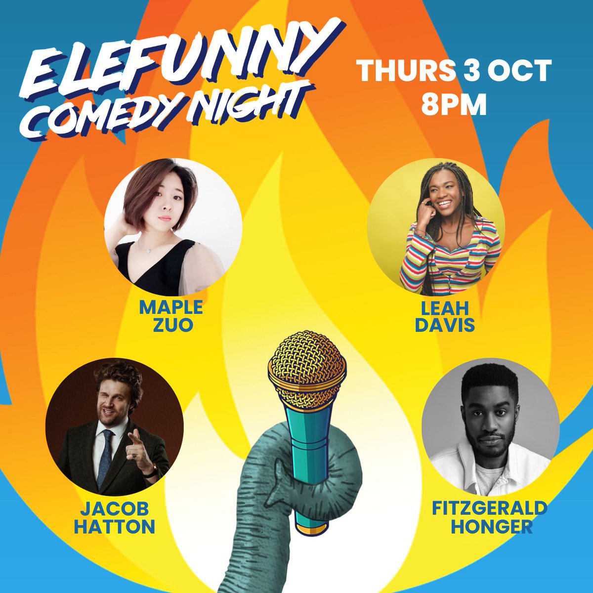 🎉ELEFUNNY is back!🎉

Get ready for non-stop laughs with rising stars of the London comedy circuit!

Featuring:
✨ Maple Zuo
✨ Leah Davis
✨ Jacob Hatton
✨ ELEFUNNY host Fitzgerald Honger

"Fantastic variety, every act delivered!"

Thurs 3 Oct, 8pm
🎟️ bit.ly/4dXn7F5