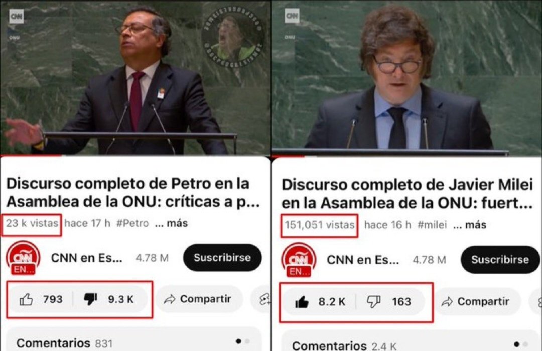 NickyMarquez1's tweet photo. El narcoguerrillero y frecuentador de travestis @petrogustavo, quiso colgarse de la enorme fama mundial de @JMilei atacándolo en la ONU y fue aplastado por la realidad: https://t.co/10bGVnWdhW