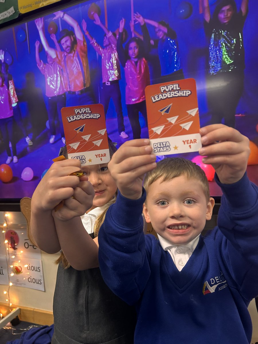 minigreyclass's tweet photo. ⭐️⭐️REACH FOR THE STARS! ⭐️⭐️
We LOVED the confetti and dance party to celebrate the launch of Delta Stars today! These two were awarded their first badge for pupil leadership as our class councillors…watch this space for more awards throughout your time at Norbridge! 👏🏻👏🏻👏🏻 https://t.co/4m4wyaN2YJ